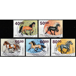 ISL 0968-0972 LUX/PRAGT stemplet serie Heste
