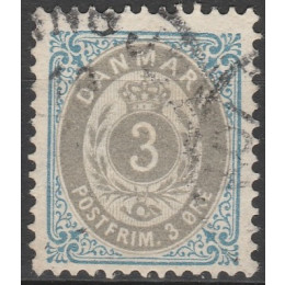 DK 0022B Stemplet 3 øre 