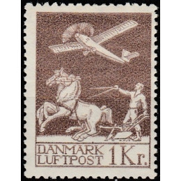 DK 0182x Ustemplet Luftpost m. god VARIANT