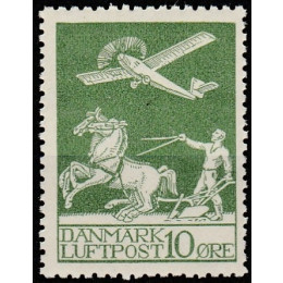 DK 0144 Postfrisk/Ustemplet 10 øre Gl. Luftpost