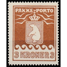 GR PP 12 Ustemplet 3 kroner Pakkeporto