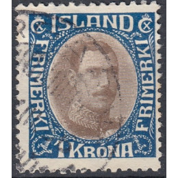 ISL 0164 Stemplet 1 krona