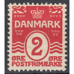 DK 0043bv Postfrisk 2 øre m. VARIANT
