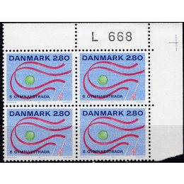DK 0885x i postfrisk marginal blok god VARIANT