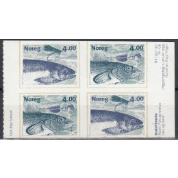 NO  1299-1300 Postfrisk 4-blok - Fisk og redskab