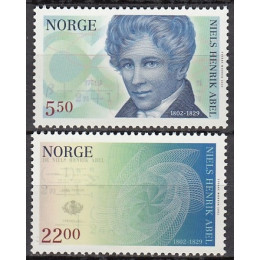 NO  1420-1421 Postfrisk serie - Niels H Abel