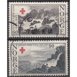 NO  0543-0544 Stemplet serie Røde Kors