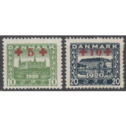 DK 0120-0121 Postfrisk/ustemplet serie m. røde kors