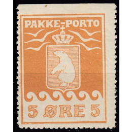 GR PP 02 Ustemplet 5 øre Pakkeporto 1905 - Tk på 3 sider - se beskr