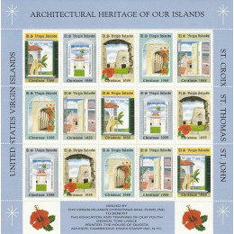 DVI Jul 1988 Postfrisk ark Virgin Islands
