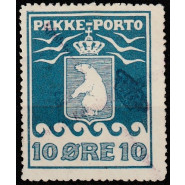 GR PP 03 Stemplet 10 øre pakkeporto 1905 - med ATTEST