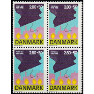 DK 0831x Postfrisk 4-blok m. god VARIANT