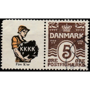 DK RE 32 Stemplet 5 øre KKKK reklamemærke