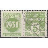 DK RE 48 Stemplet 5 øre Rundskue 1931 reklamemærke