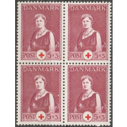 DK 0267 Postfrisk tillægsværdi i 4-blok m. god "VARIANT" - se beskr.