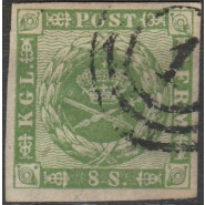 DK 0008 Pænt Stemplet 8 skilling