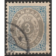 DK 0022Cy Stemplet 3 øre - VM III