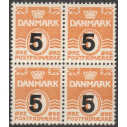 DK 0361x Postfrisk 4-blok m. god VARIANT