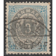 DK 0022 LUX/FLOT Stemplet (HOLTE) 3 øre