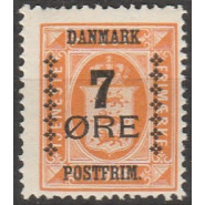 DK 0160 Postfrisk 7 øres provosorie