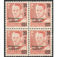 DK 0369x Postfrisk (ust) 4-blok provisorie m. god VARIANT