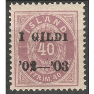ISL 0032 Postfrisk 40 aur GILDI provisorie