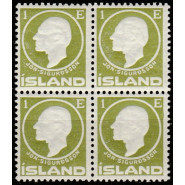 ISL 0063 Postfrisk 4-blok 1 Eyr
