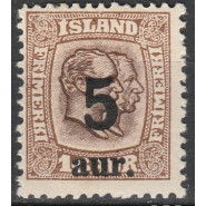 ISL 0105 Postfrisk 5/16 aur provisorie