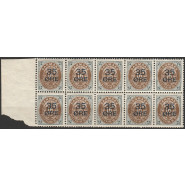 DK 0060 Postfrisk 10-blok 35 øre provisorie (Tryk 32) - se beskr.