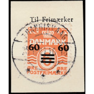 FFØ 6A LUX stemplet 6/60 øre provisorie på klip