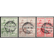 DK 0236-0238 Stemplet (KBH) sæt DYBBØL 4-blokke