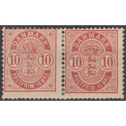 DK 0035x Ustemplet 10 øre parstykke - SMÅ/STORE hjørnetal 