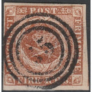 DK 0001 FLOT Stemplet 4 RBS Thiele 1, IIIf, NØDDEBRUN - Med ATTEST