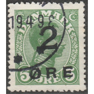 FFØ 1 Stemplet 2/5 øre provisorie m. ATTEST 