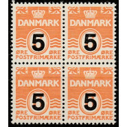 DK 0361y Postfrisk 4-blok provisorie m. god VARIANT