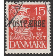 DK PF 10 Stemplet 15 øre Postfærge