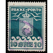GR PP 07 Stemplet 10 øre pakkeporto m. "VARIANT"
