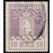 GR PP 08I Stemplet 15 øre pakkeporto kartonpapir
