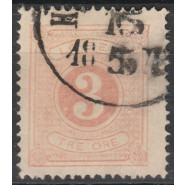 SV PO 02 Stemplet 3 øre porto løsen Tk. 14