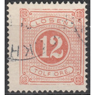 SV PO 05 Stemplet 12 øre porto løsen Tk. 14