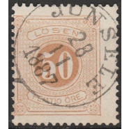 SV PO 09B FLOT/LUX Stemplet 50 øre porto løsen Tk. 13