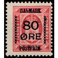 DK 0083y Ustemplet 80 øre provisorie m. god VARIANT