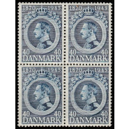 DK 0292y Ustemplet 40 øre 4-blok m. god VARIANT - se beskr.