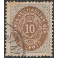 DVI 11b Stemplet 10 cents - se beskr.