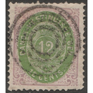 DVI 12 LUX stemplet 12 cents - se beskr.