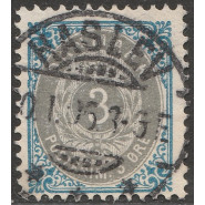 DK 0022C LUX Stemplet (HASLEV) 3 øre m. god VARIANT