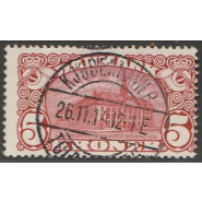 DK 0067 LUX Stemplet (KBH) 5 kr. posthus