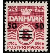 FFØ 5B Ustemplet 50/5 øre provisorie