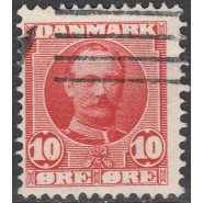 DK 0055t Stemplet 10 øre m. god VARIANT (Trissefejl) - Se beskr.