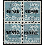 DK PF 50 LUX stemplet 4-blok 5 kr. postfærge